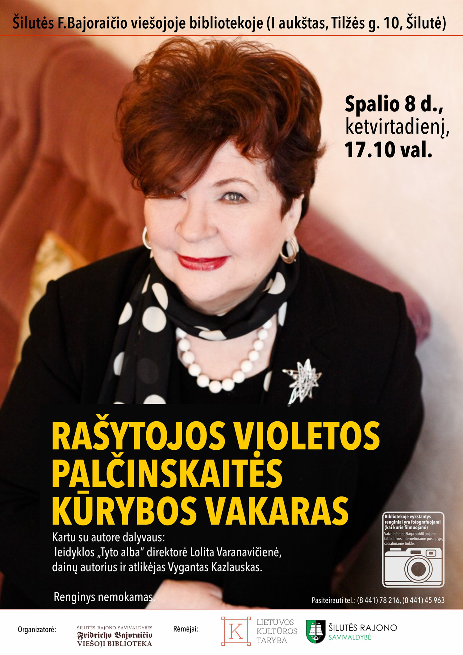 Rašytojos Violetos Palčinskaitės kūrybos vakaras